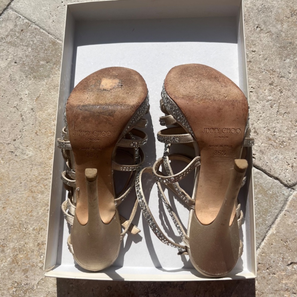 Jimmy Choo Rhinestone Strappy Heels - Picture 5 of 6